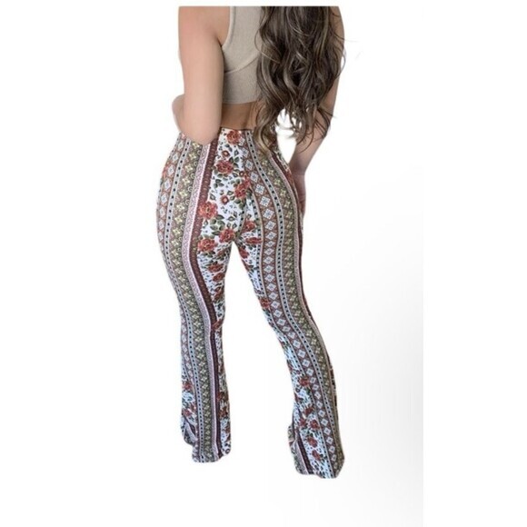Forbidden Pants- Boho Flare Bell Bottom - 70s Style High Waist - Picture 3 of 9